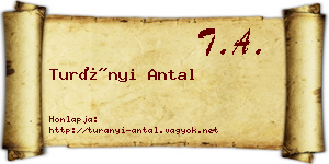 Turányi Antal névjegykártya